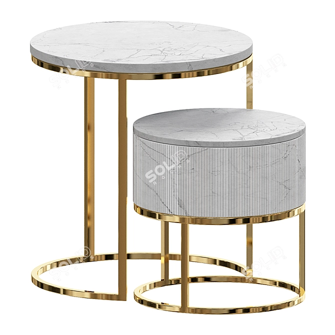 Sleek Modern Nightstand 3D model image 1