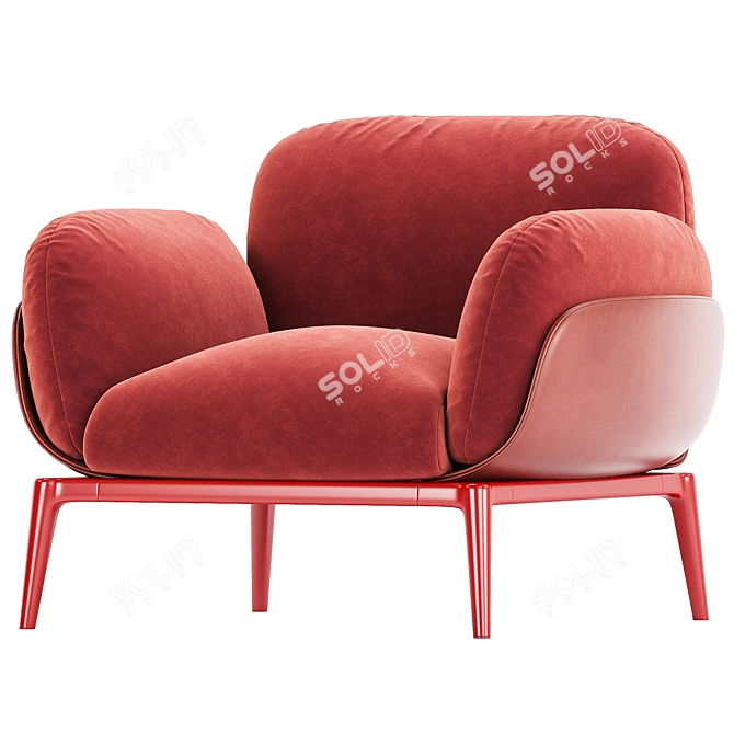 Modern Brooklyn Armchair, Amura Collection 3D model image 2