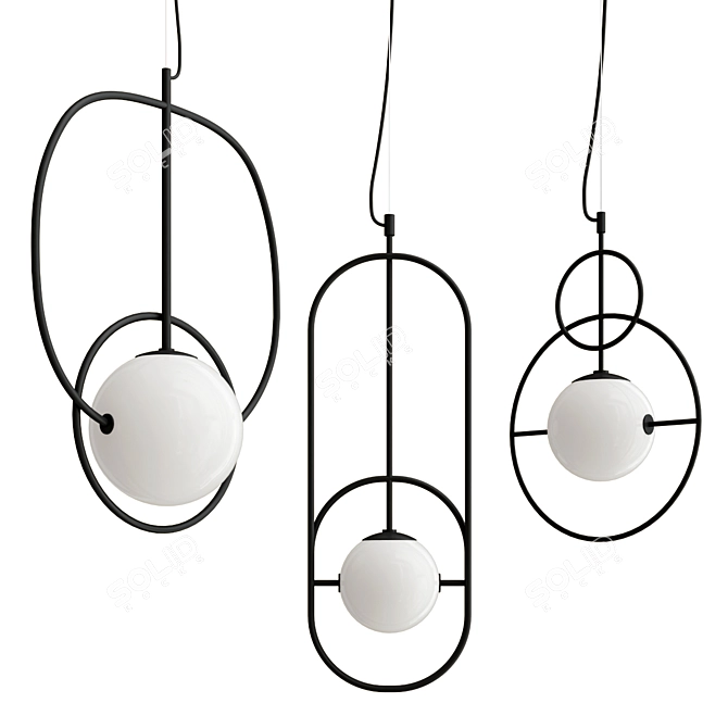 Modern Loop Pendant Lamp Collection 3D model image 1