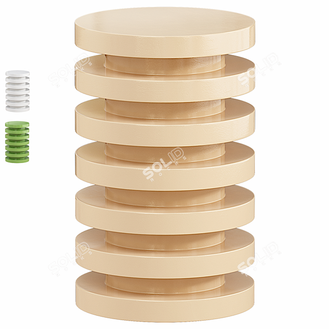 Kaysar Tall Drum End Table 3D model image 1