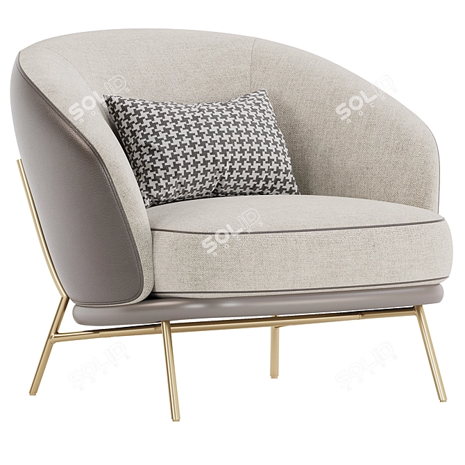 Modern Blue Armchair Furniture 3D model image 1