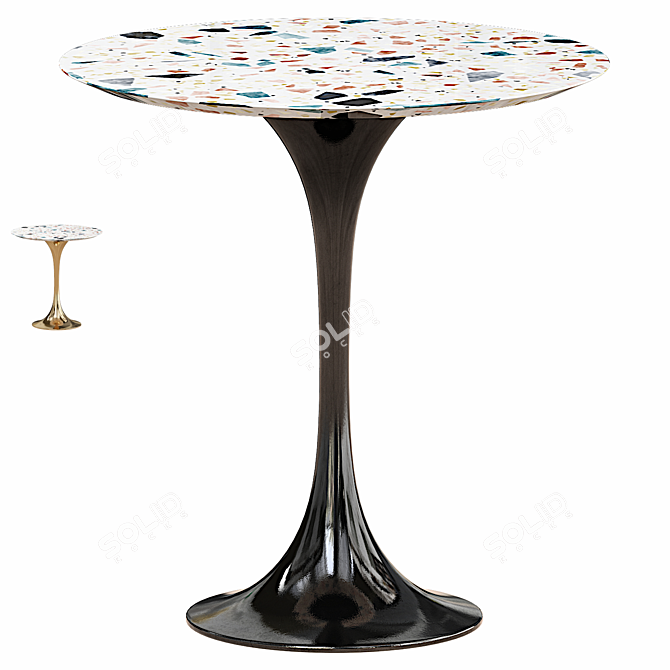 Gold Terrazzo Side Table 20 3D model image 1