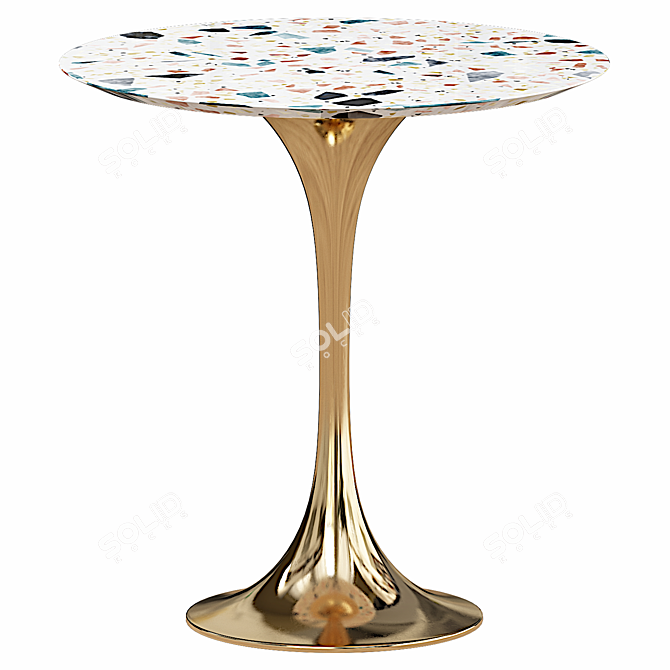 Gold Terrazzo Side Table 20 3D model image 2