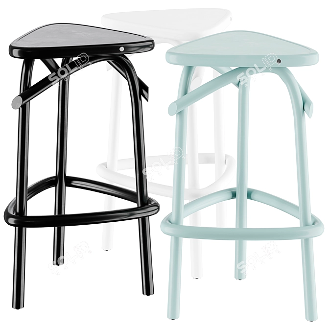 Modern Bar Stool Trio 3D model image 1