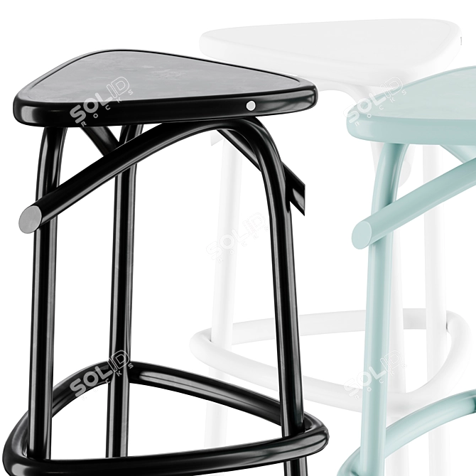 Modern Bar Stool Trio 3D model image 2