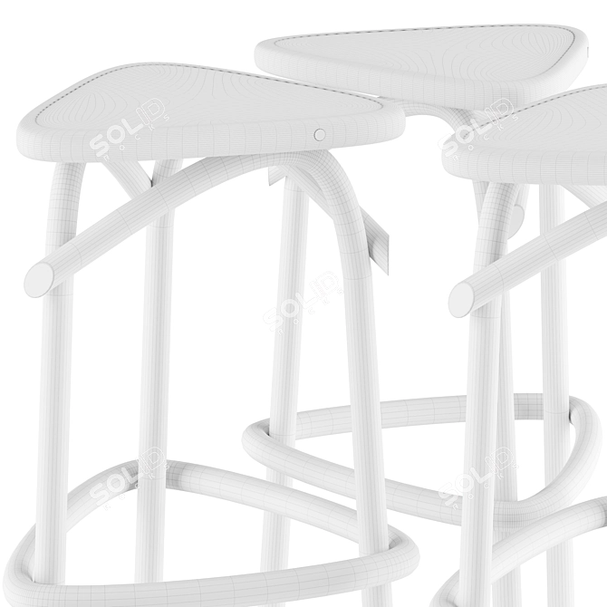 Modern Bar Stool Trio 3D model image 3