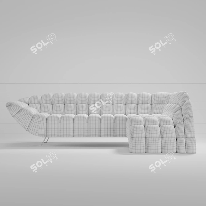 Corner Contemporary Modern Velvet Sofa 3D model image 4