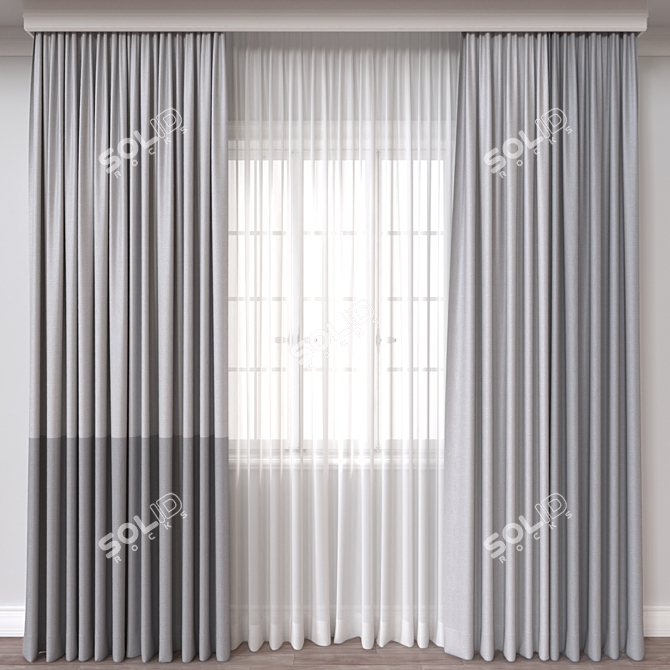 Modern Curtain 3D Models Bundle 3D model image 1