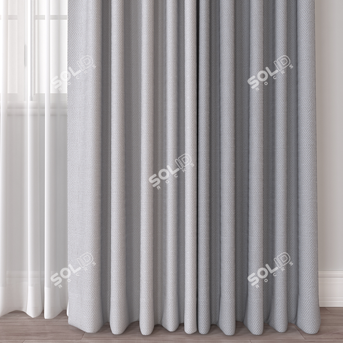 Modern Curtain 3D Models Bundle 3D model image 3