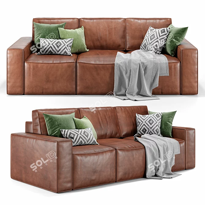 Modern Meshsmooth Sofa by Юнусов&К 3D model image 1