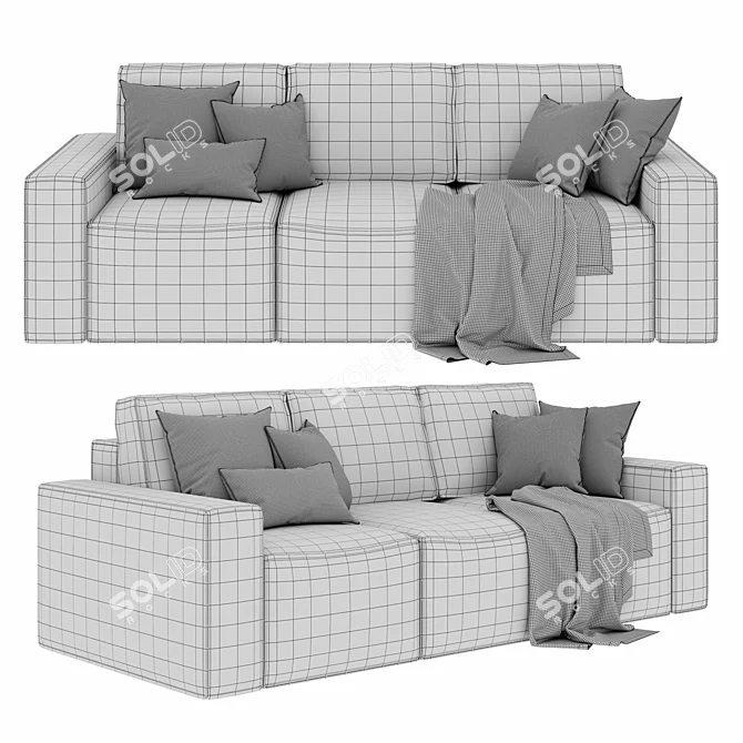 Modern Meshsmooth Sofa by Юнусов&К 3D model image 5