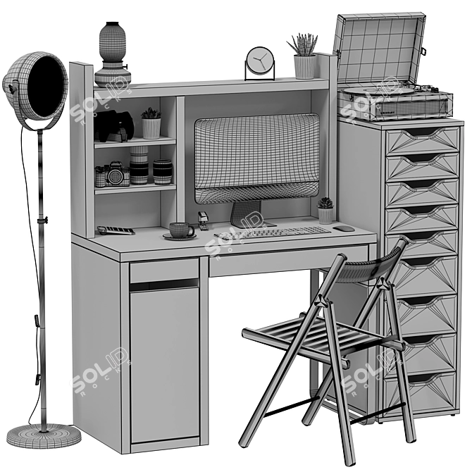 IKEA Office Workplace Set 3D model image 5