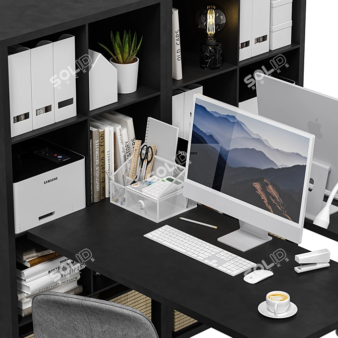 Modern Office Workspace Package 3D model image 4