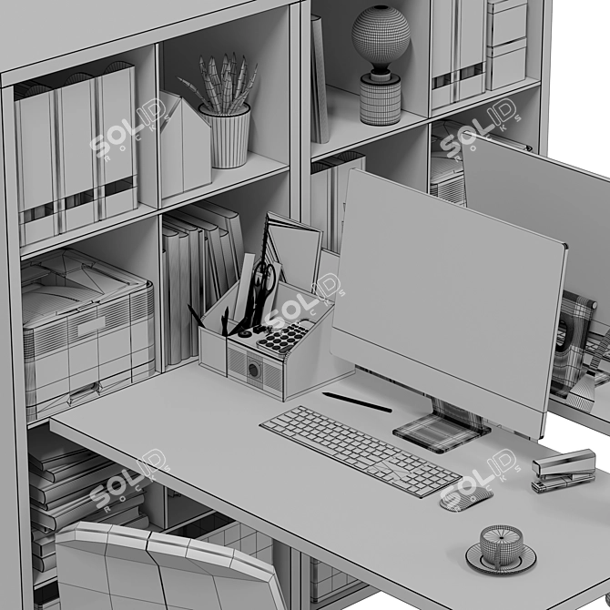 Modern Office Workspace Package 3D model image 7