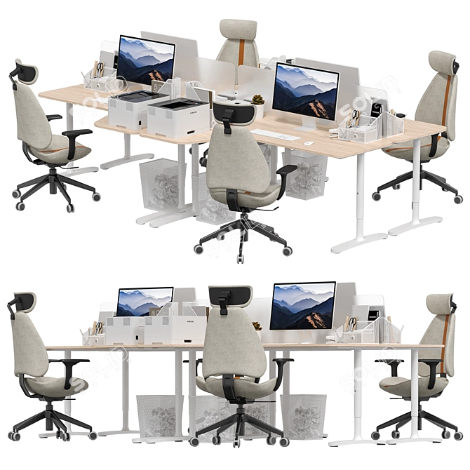 IKEA Office Workplace Bundle 3D model image 1