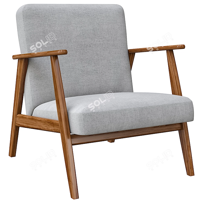 Ekenäset Grey Armchair 3D Model 3D model image 1