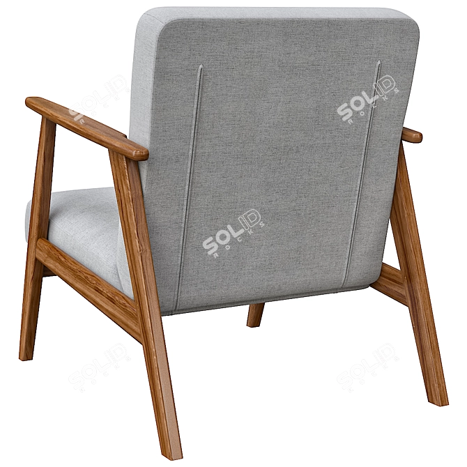 Ekenäset Grey Armchair 3D Model 3D model image 2