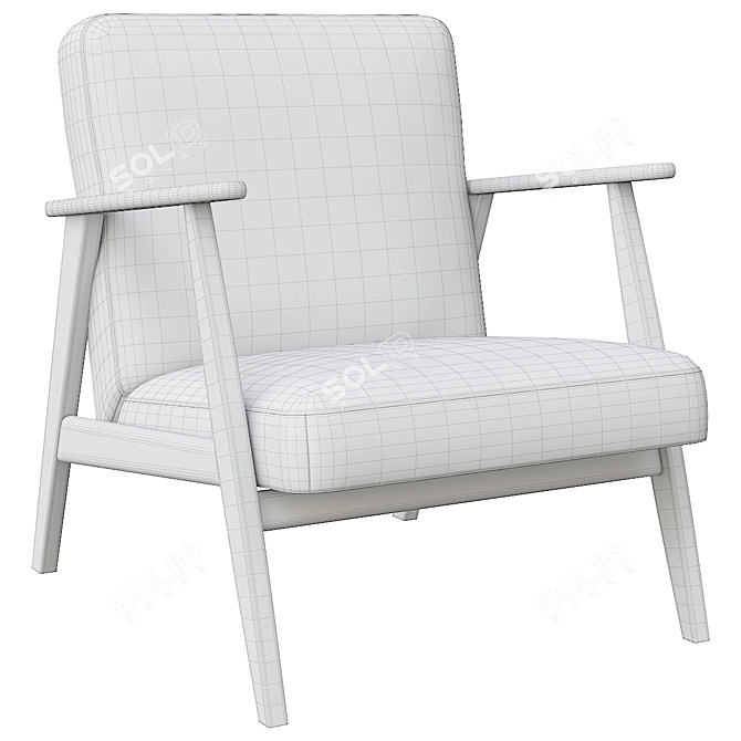 Ekenäset Grey Armchair 3D Model 3D model image 4