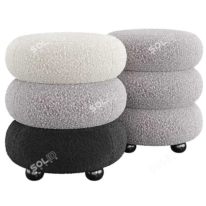 Eichholtz Tulum Stool Array 3D model image 1