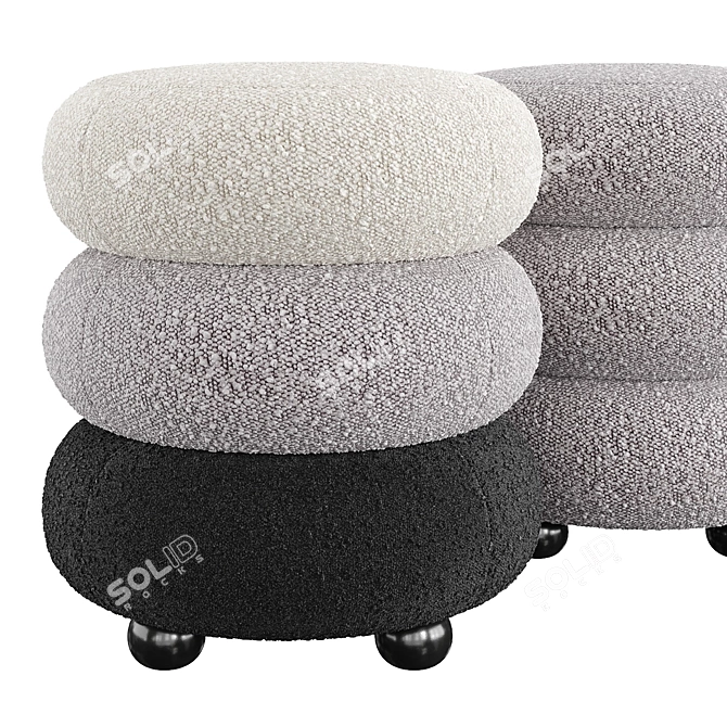 Eichholtz Tulum Stool Array 3D model image 2