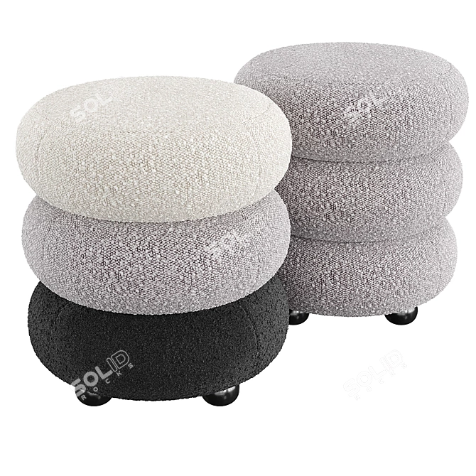 Eichholtz Tulum Stool Array 3D model image 4