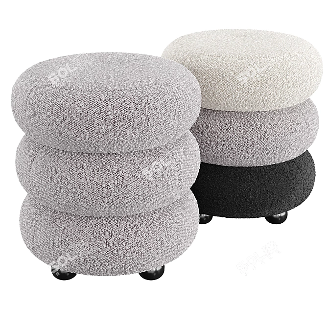 Eichholtz Tulum Stool Array 3D model image 5