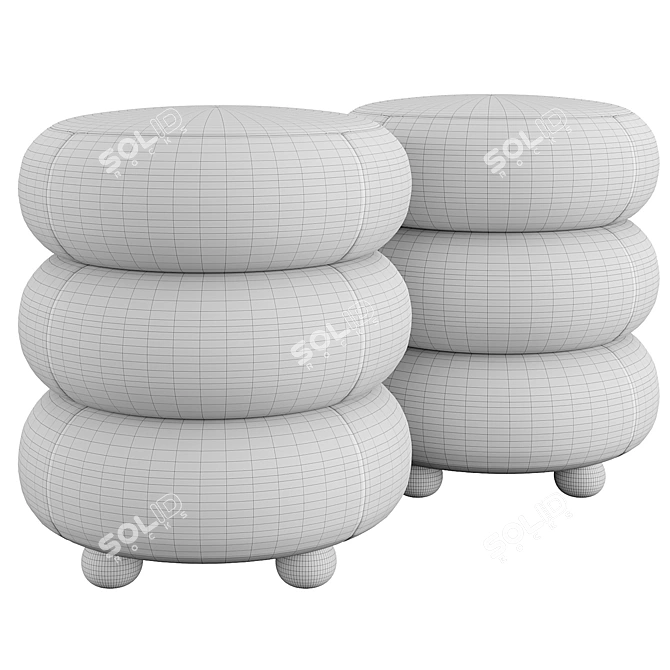 Eichholtz Tulum Stool Array 3D model image 6