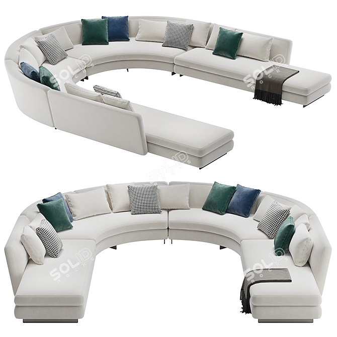 Sleek Modern Minotti Seymour Modular 3D model image 2