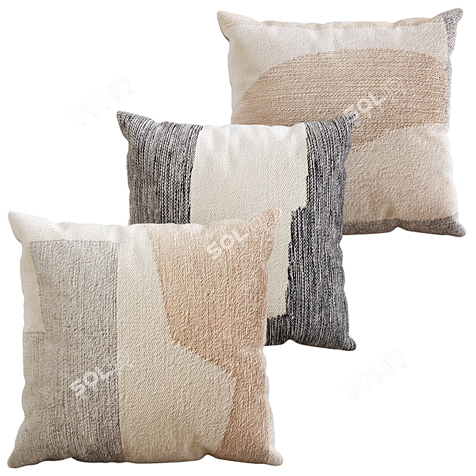 Abstract Throw Pillow Set 20x20 3D model image 1