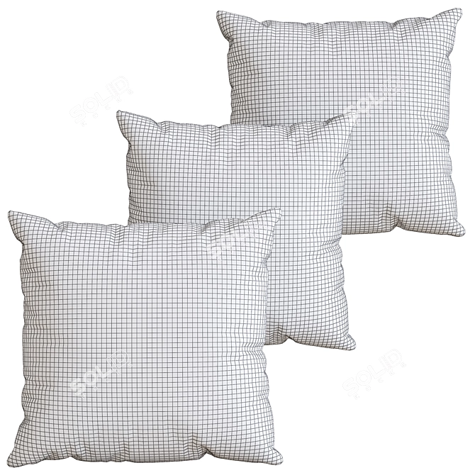 Abstract Throw Pillow Set 20x20 3D model image 2