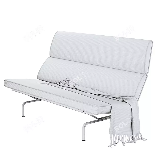 Eames Compact Sofa 35" White 3D model image 5