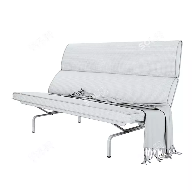 Eames Compact Sofa 35" White 3D model image 11