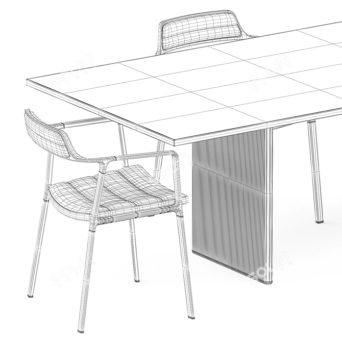 Vipp Modern Chairs & Table 3D model image 5