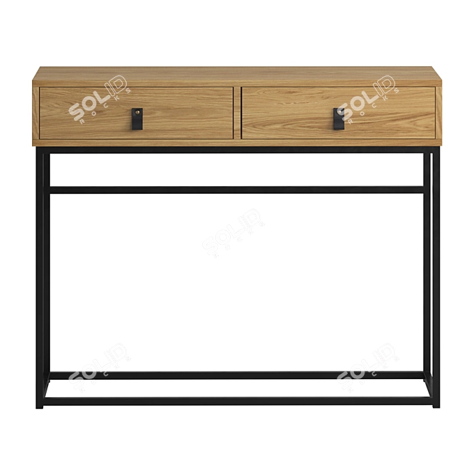 Metal Wood Console Table Set 3D model image 2