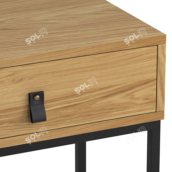 Metal Wood Console Table Set 3D model image 3