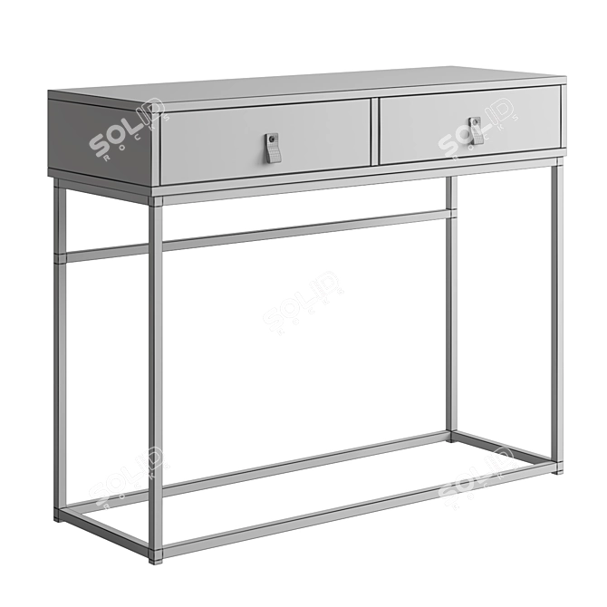 Metal Wood Console Table Set 3D model image 4