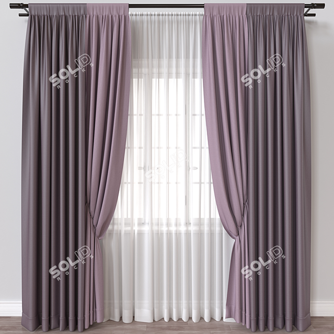 Modern Curtain 3D Model Render 3D model image 1