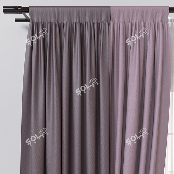 Modern Curtain 3D Model Render 3D model image 2