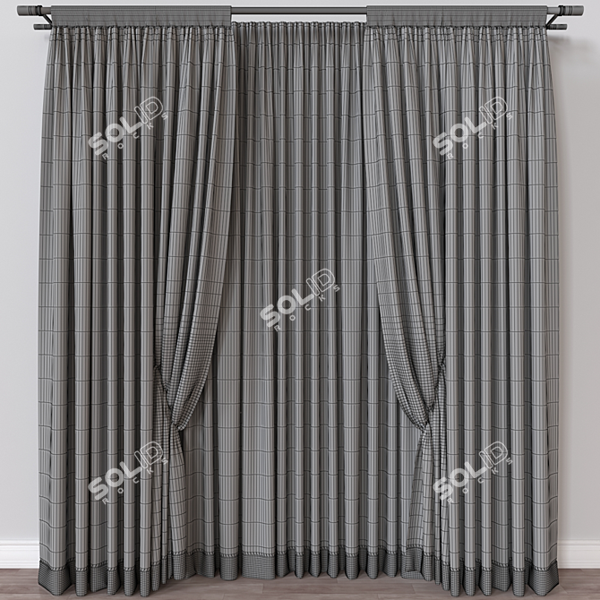 Modern Curtain 3D Model Render 3D model image 4