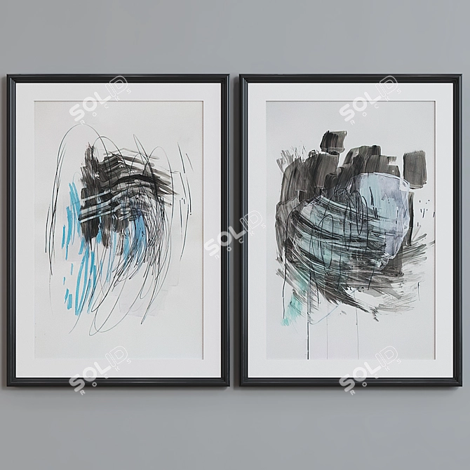 Abstract Picture Frame Set 3D 3D model image 2