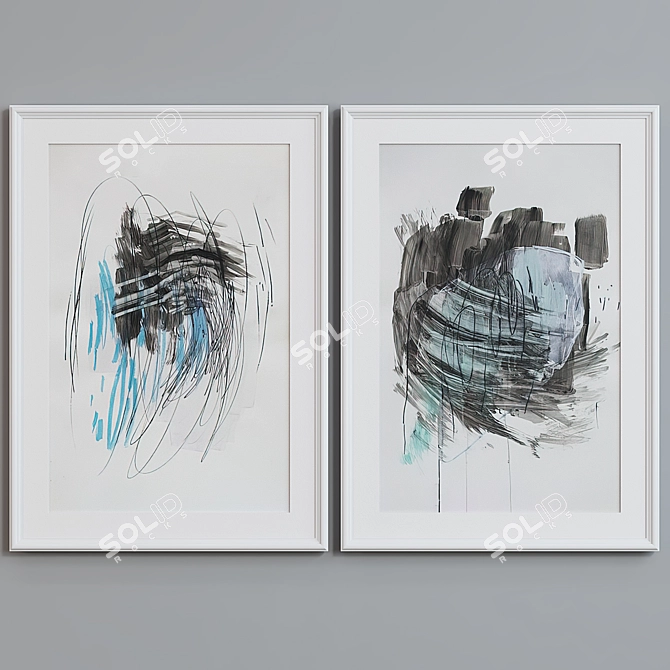 Abstract Picture Frame Set 3D 3D model image 3