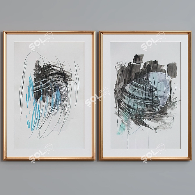 Abstract Picture Frame Set 3D 3D model image 4