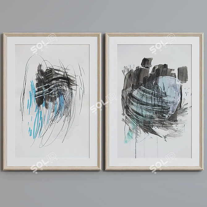 Abstract Picture Frame Set 3D 3D model image 5