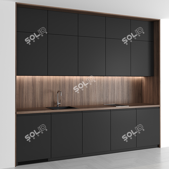 Modern Small Kitchen 3D Model 3D model image 3