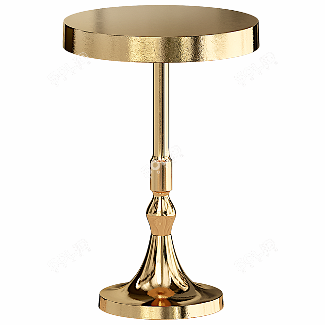 Elegant Stone Pedestal End Table 3D model image 1