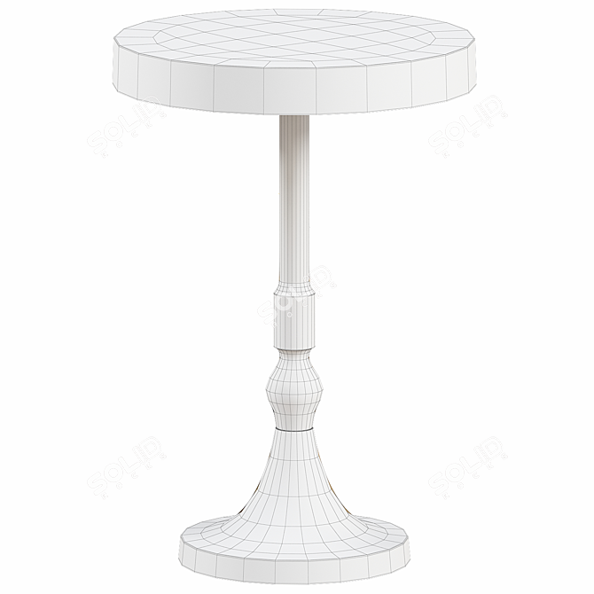 Elegant Stone Pedestal End Table 3D model image 2