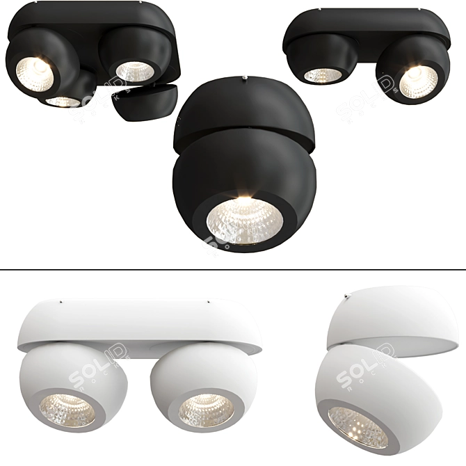 Sleek Adjustable Spotlight Collection 3D model image 1
