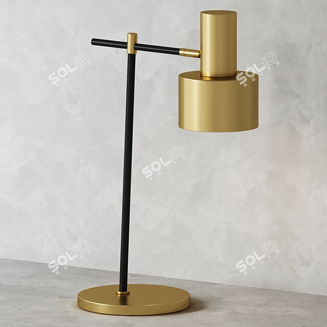 Elegant Brass Table Lamp 3D model image 2