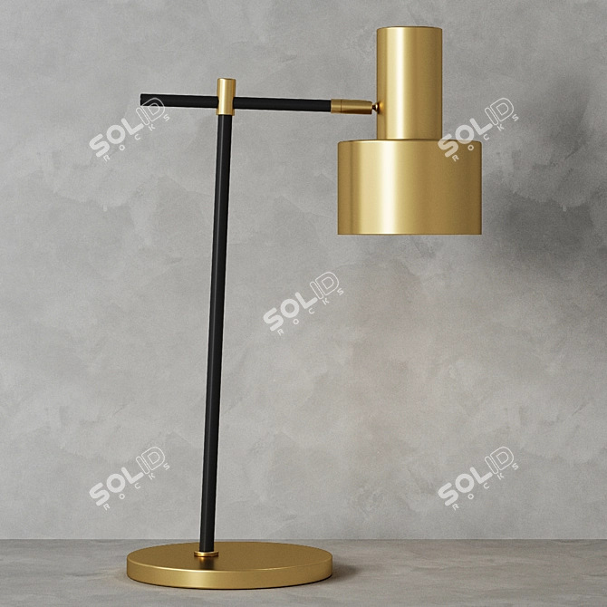 Elegant Brass Table Lamp 3D model image 4