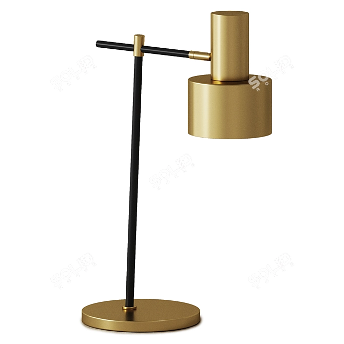 Elegant Brass Table Lamp 3D model image 7